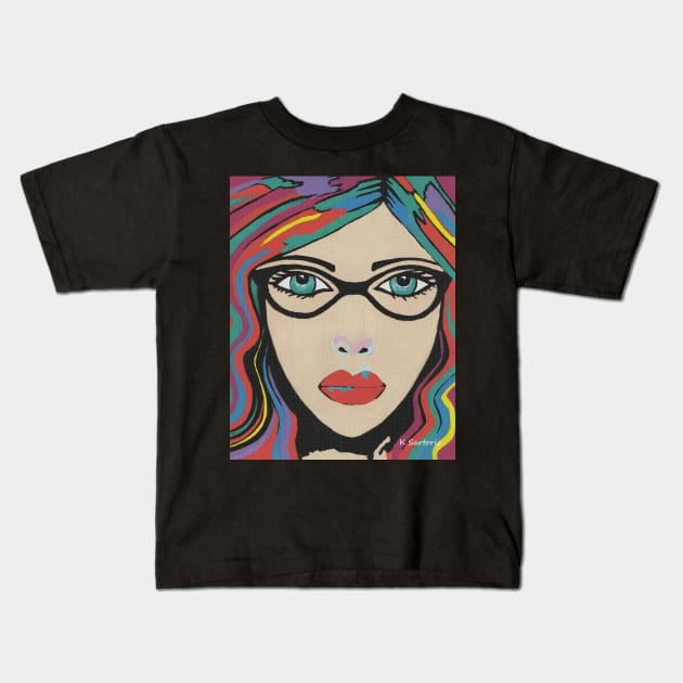 SCARLETT Pretty Girls Woman Painting Kids T-Shirt by SartorisArt1